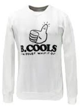 Barney Cools White "If In Doubt Whip It Out" Lightweight Pullover Crewneck